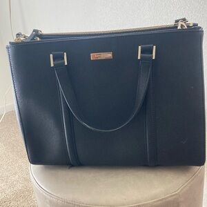 Kate Spade Black Satchel with Silver Accents